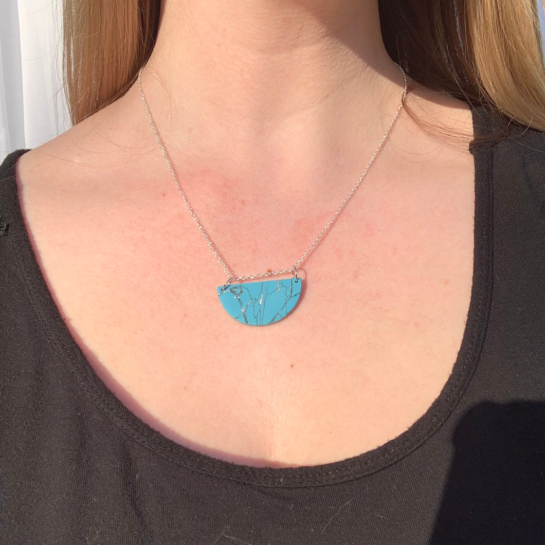 Semi Necklace - turquoise & silver